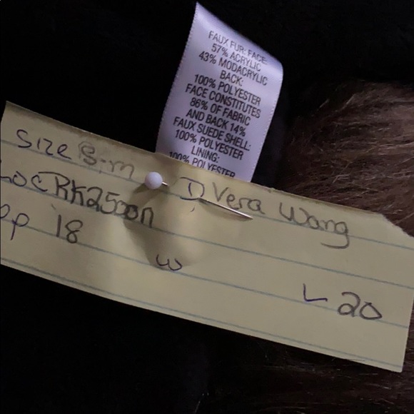 Simply Vera black y2K Faux Fur Fluffy vegan Leather Vest jacket small - Picture 3 of 8